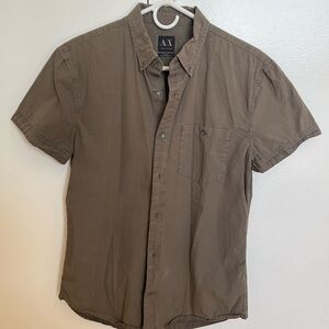 Armani Exchange short sleeve button up size medium gently used olive green